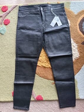 AG Black Coated Skinny Jeans